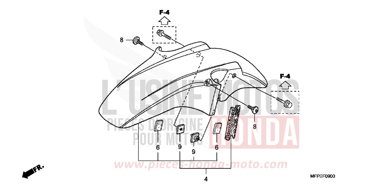KOTFLUEGEL, VORNE von CB1300 Super Bold'or ABS GRAPHITE BLACK (NHB01EB) von 2010
